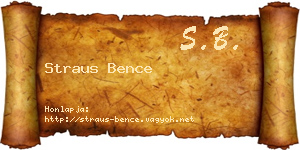 Straus Bence névjegykártya